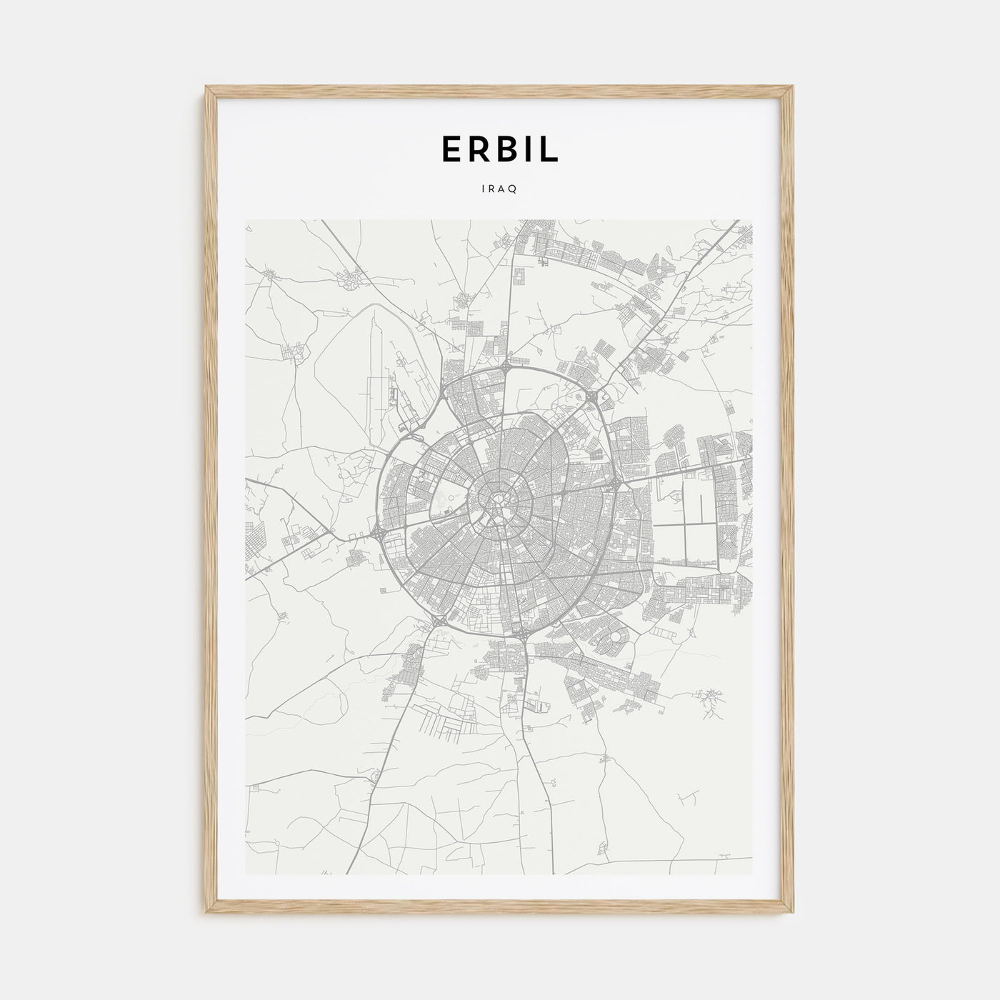 Erbil Map Portrait Poster
