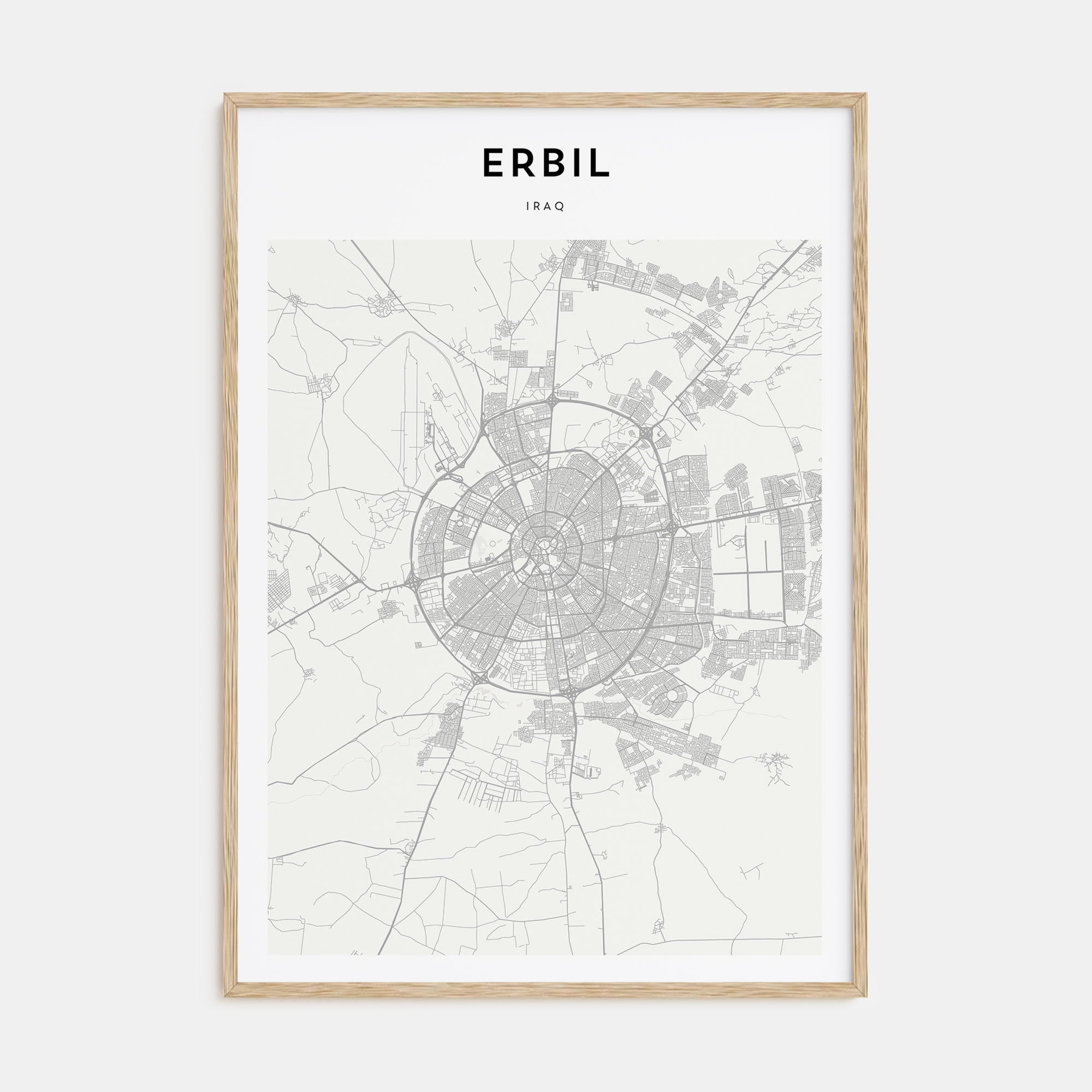 Erbil Map Portrait Poster