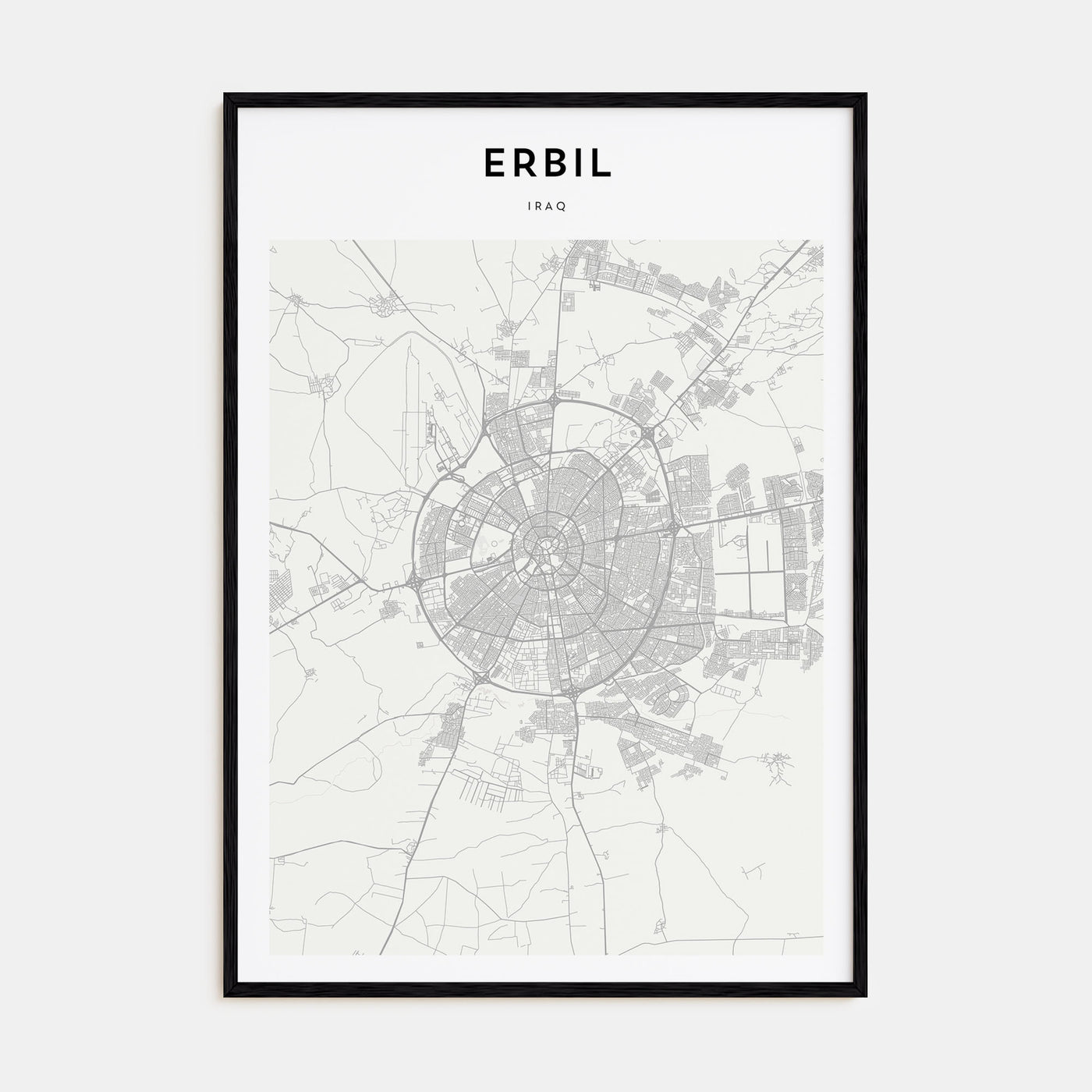 Erbil Map Portrait Poster