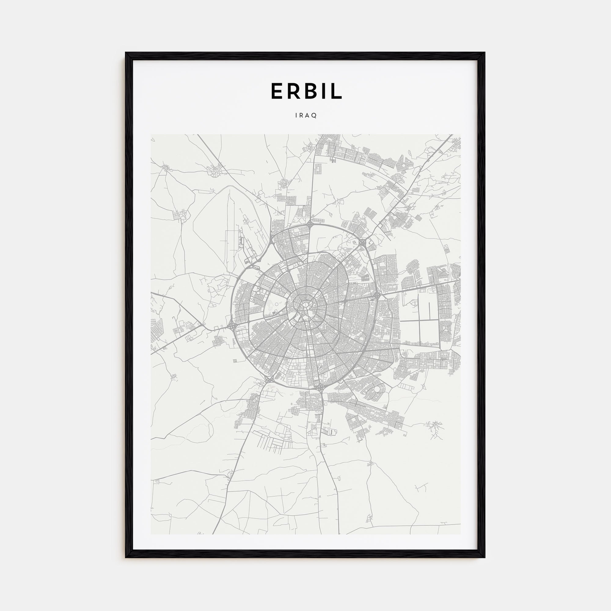 Erbil Map Portrait Poster