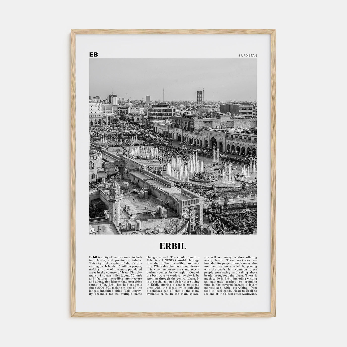 Erbil Travel B&W Poster