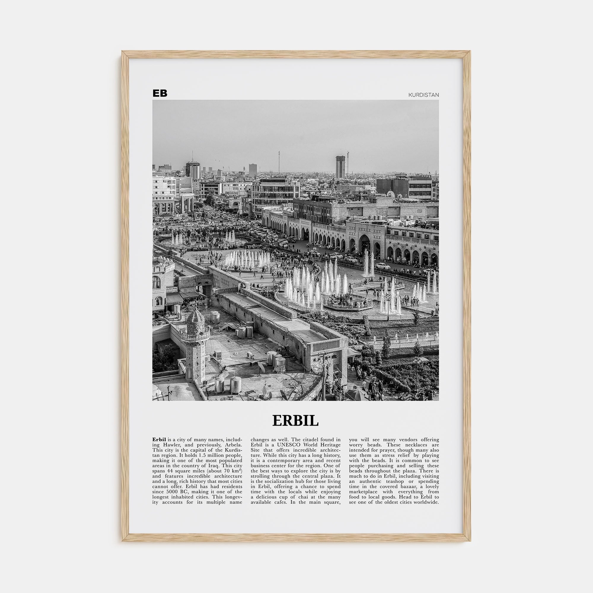Erbil Travel B&W Poster