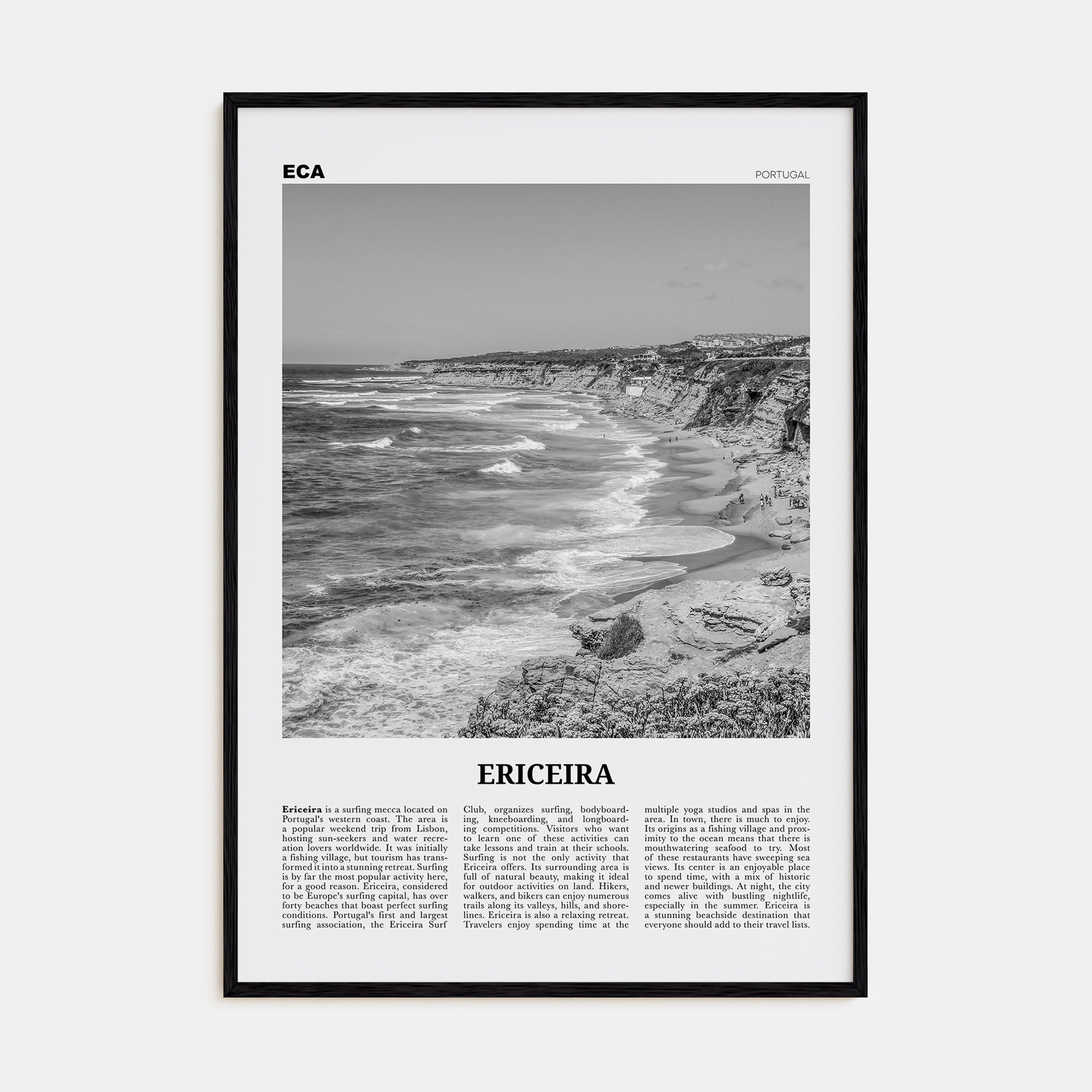 Ericeira Travel B&W Poster