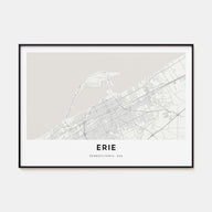 Erie Map Landscape Poster