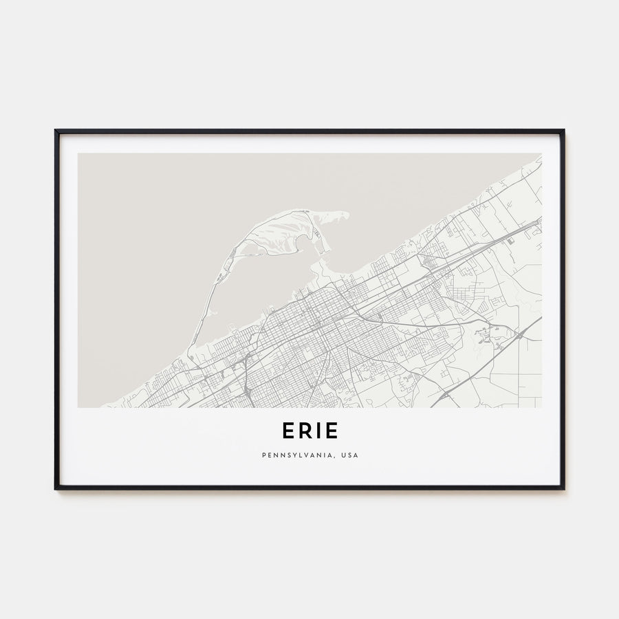 Erie Map Landscape Poster