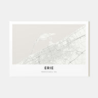 Erie Map Landscape Poster