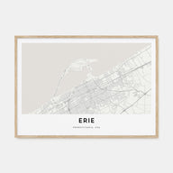 Erie Map Landscape Poster
