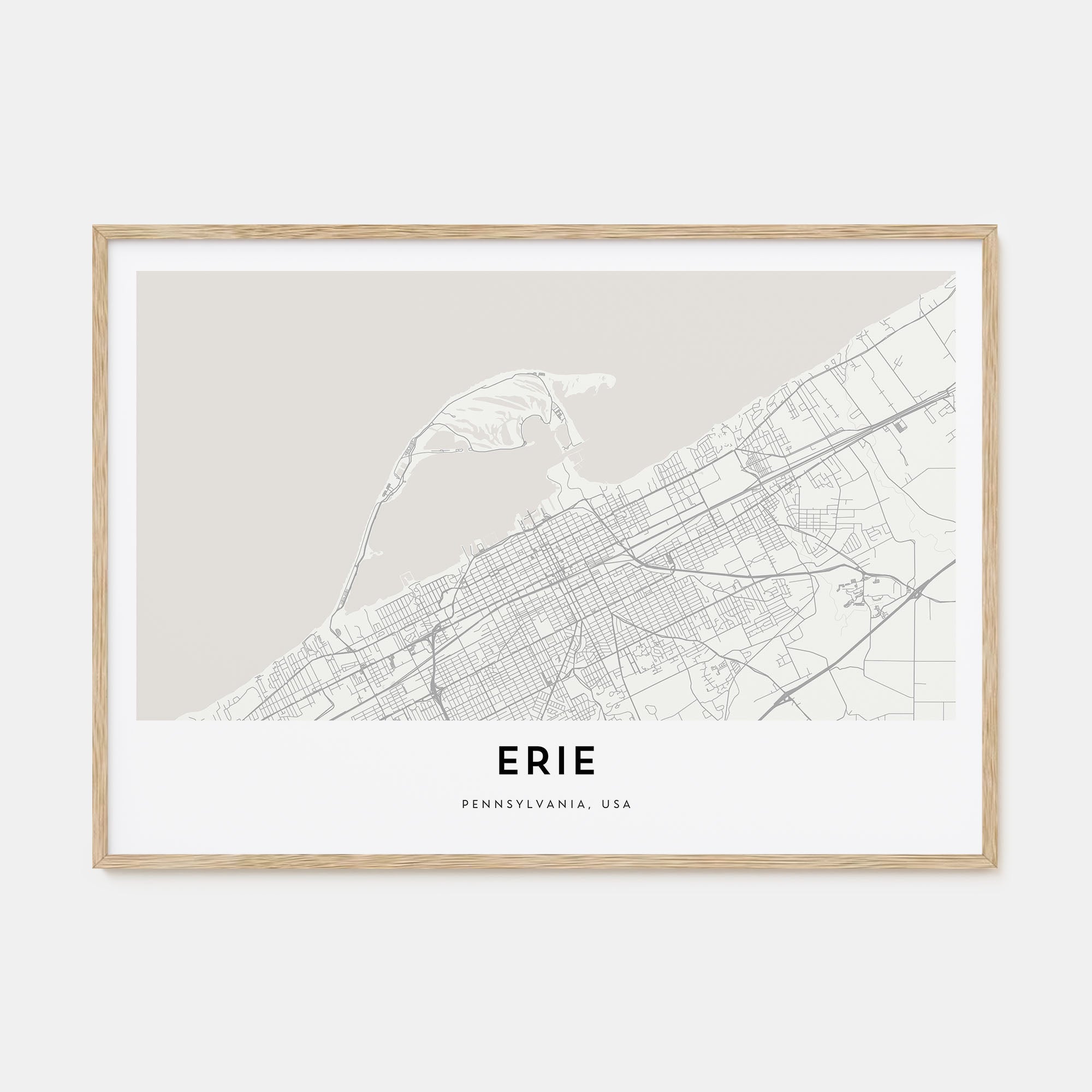 Erie Map Landscape Poster
