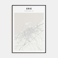 Erie Map Portrait Poster