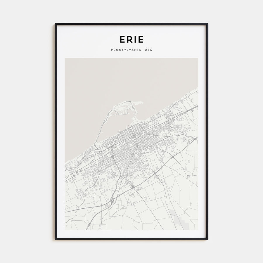 Erie Map Portrait Poster