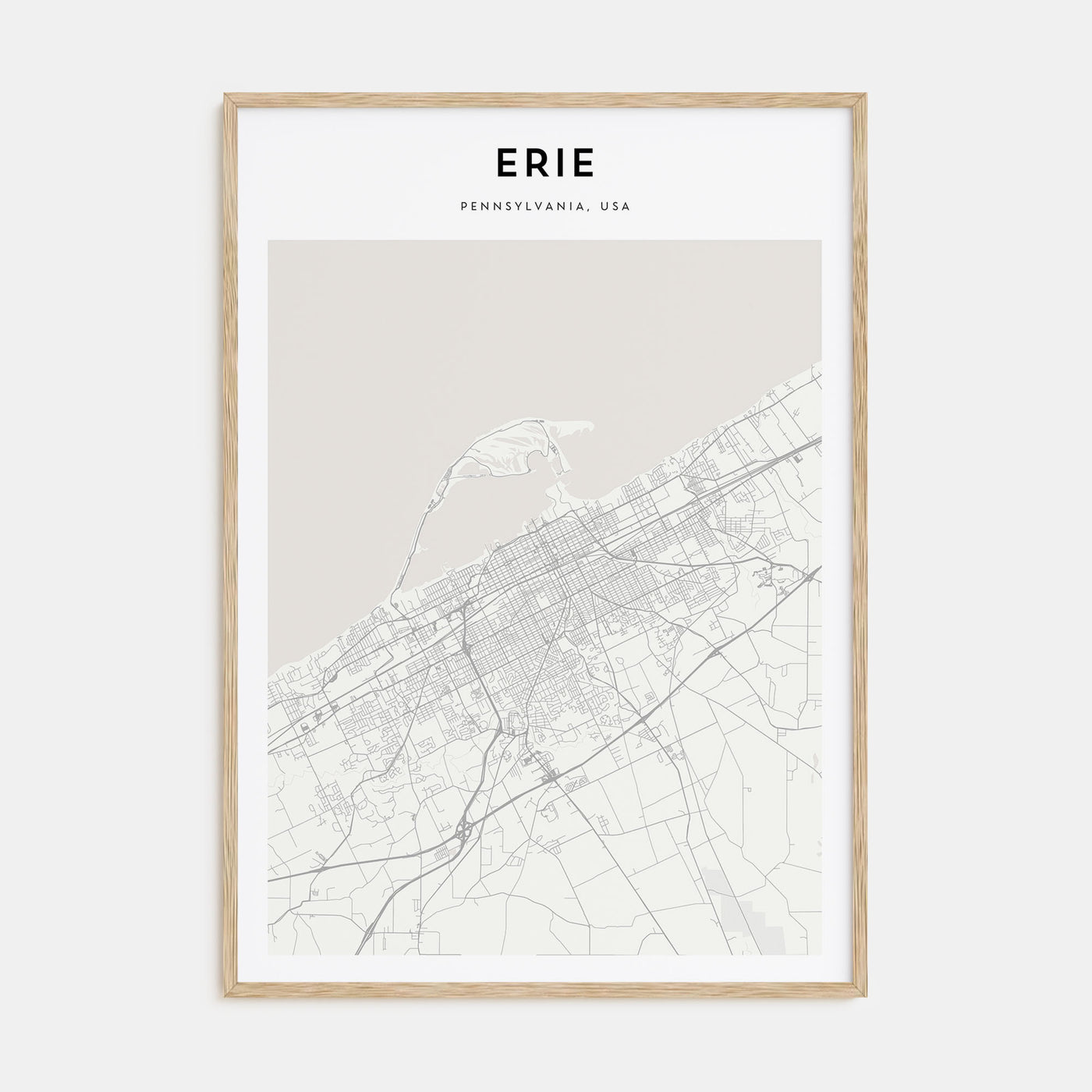 Erie Map Portrait Poster