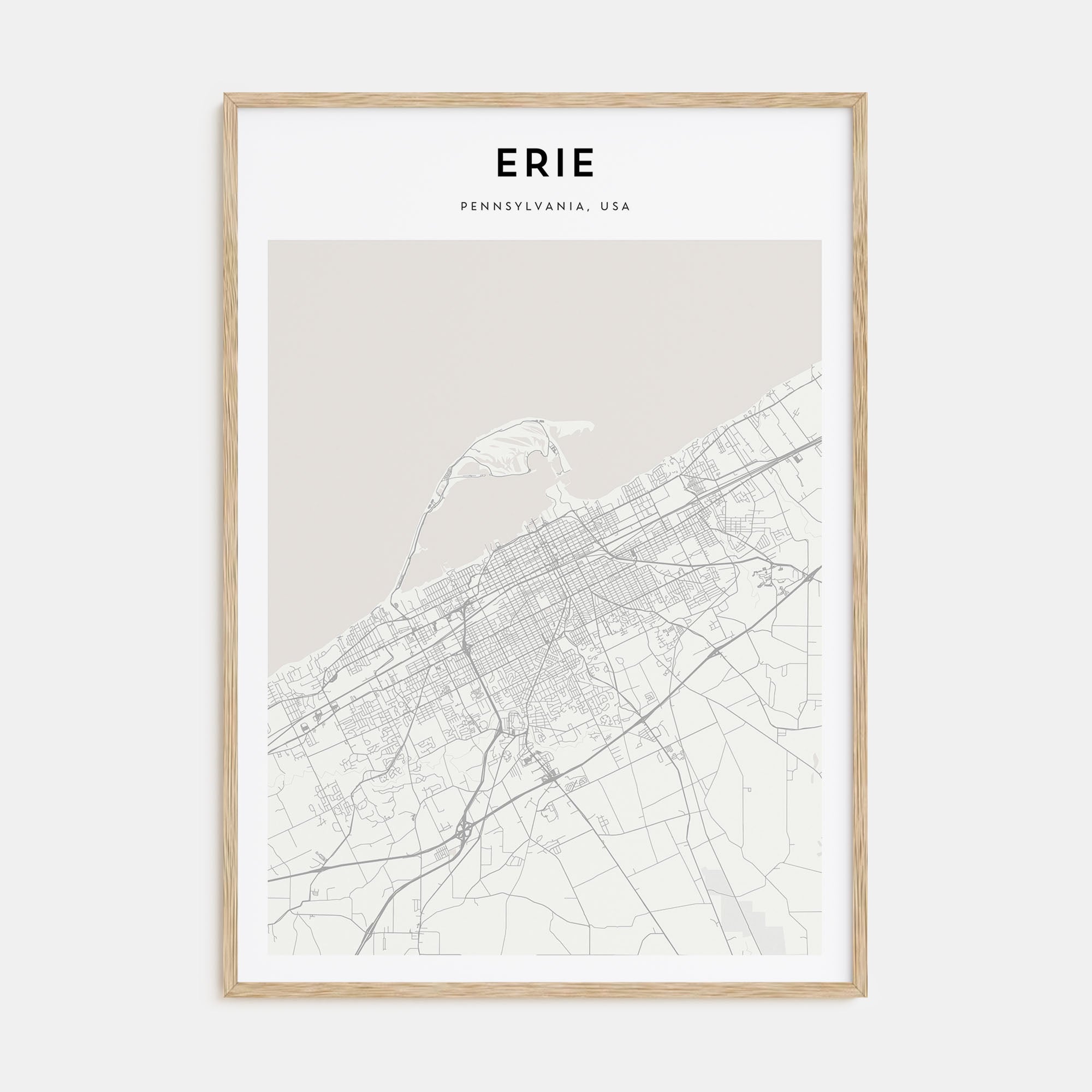 Erie Map Portrait Poster