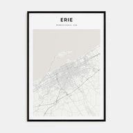 Erie Map Portrait Poster