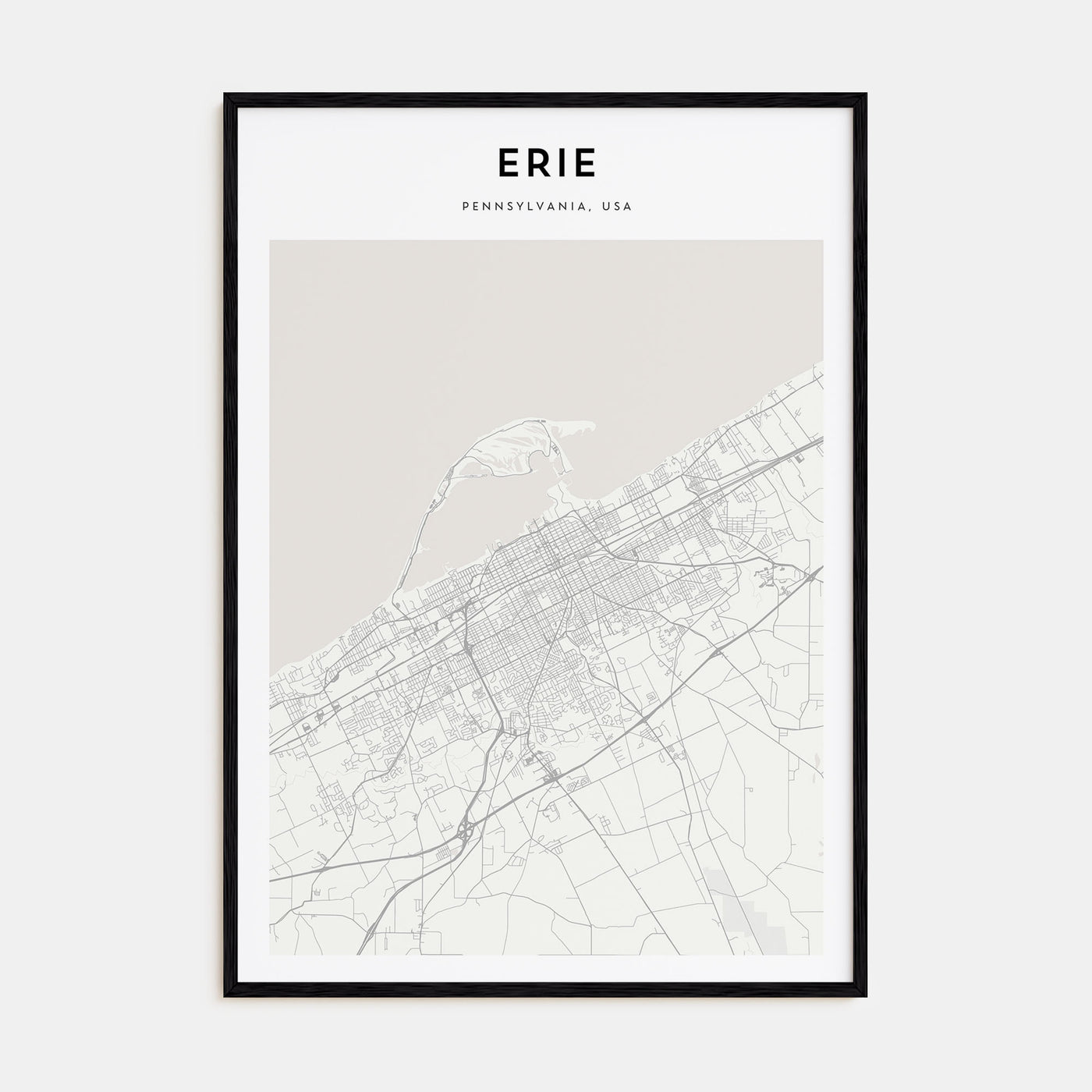 Erie Map Portrait Poster