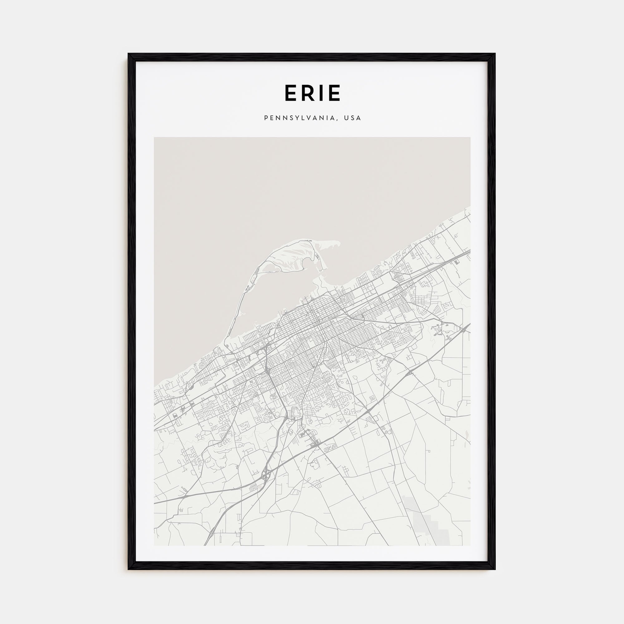 Erie Map Portrait Poster