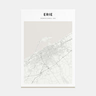 Erie Map Portrait Poster