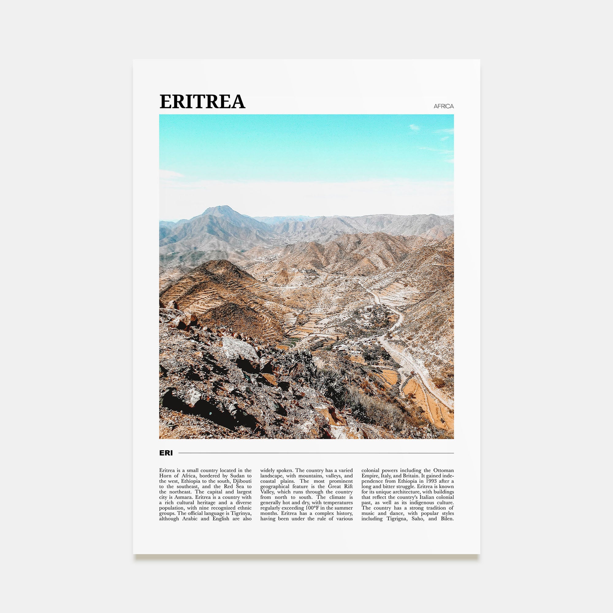 Eritrea Travel Color Poster