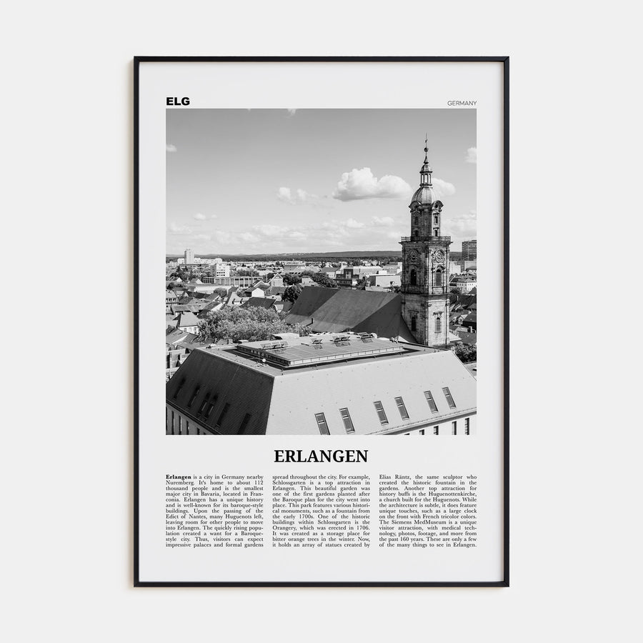 Erlangen Travel B&W Poster