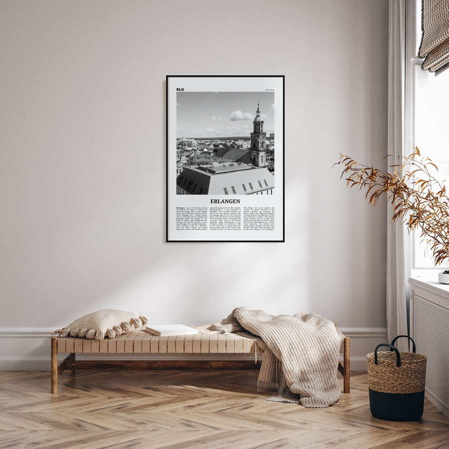 Erlangen Travel B&W Poster