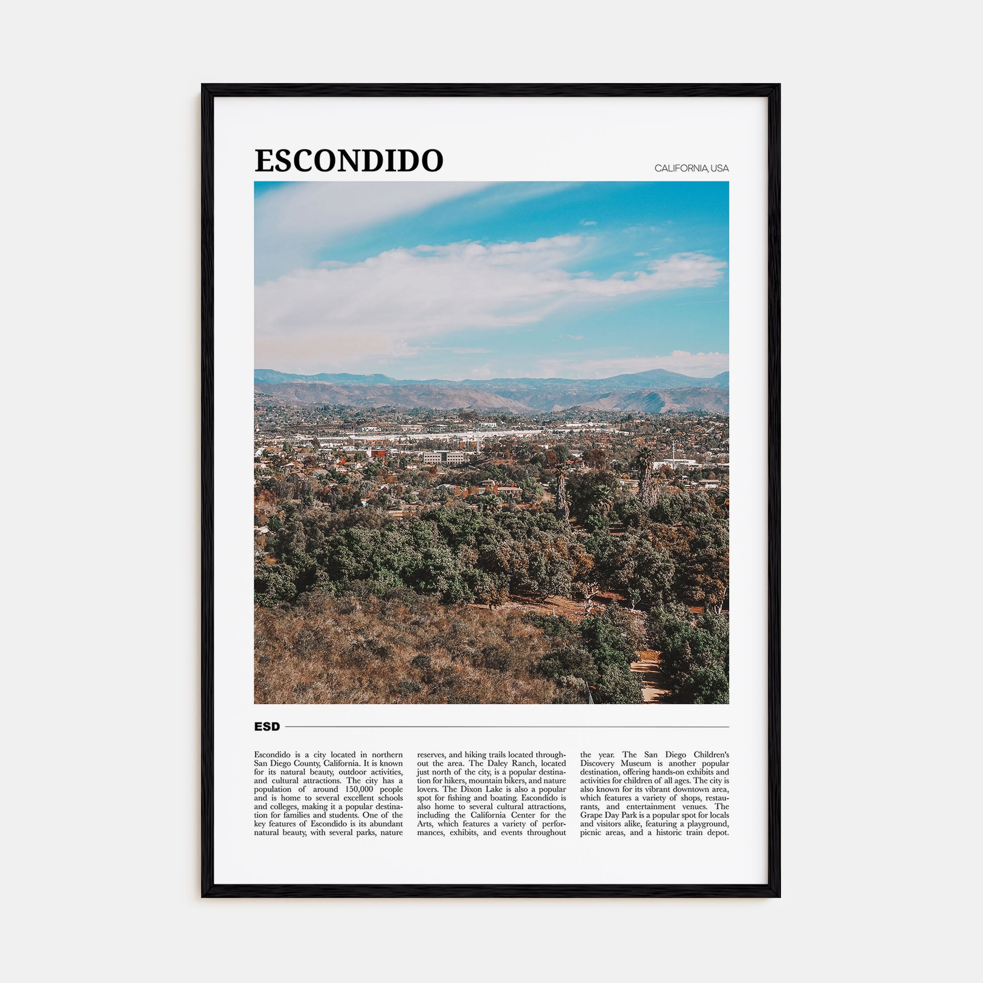 Escondido Travel Color Poster