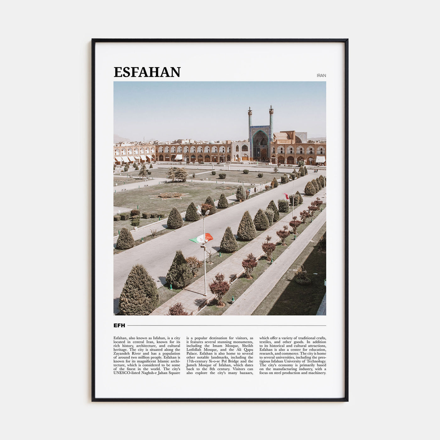 Esfahan Travel Color Poster