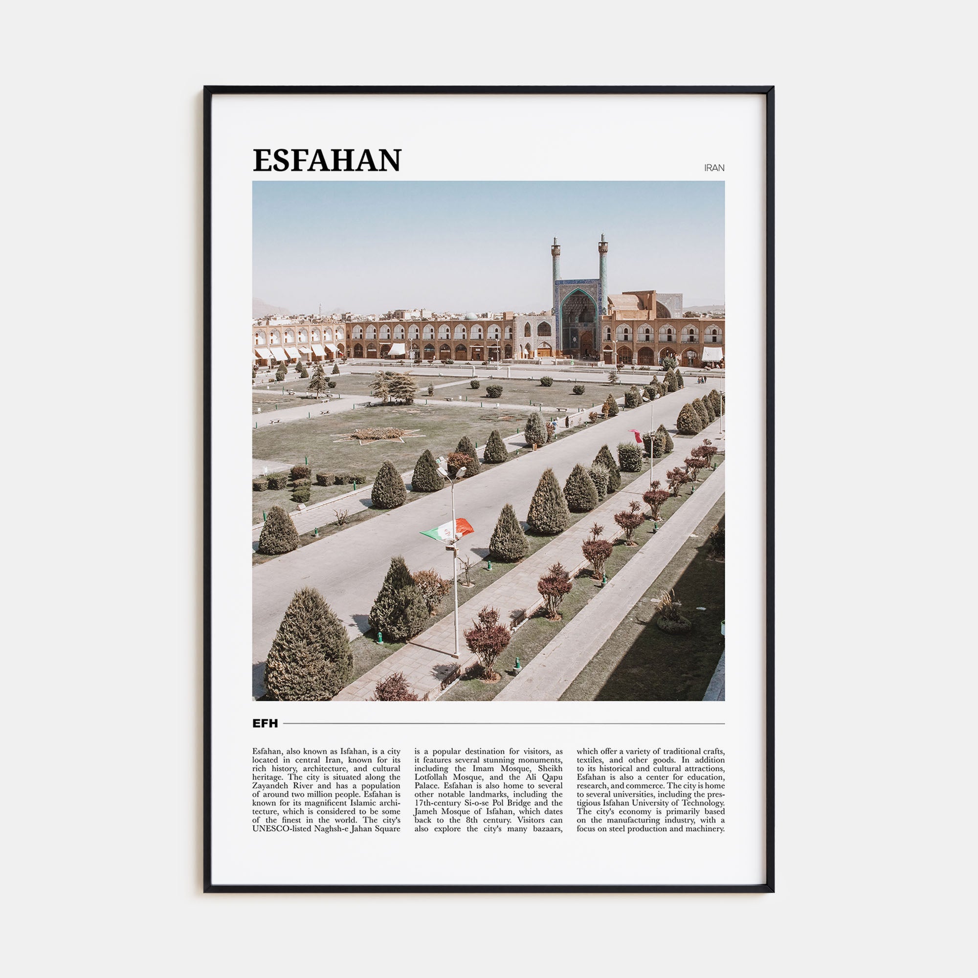 Esfahan Travel Color Poster