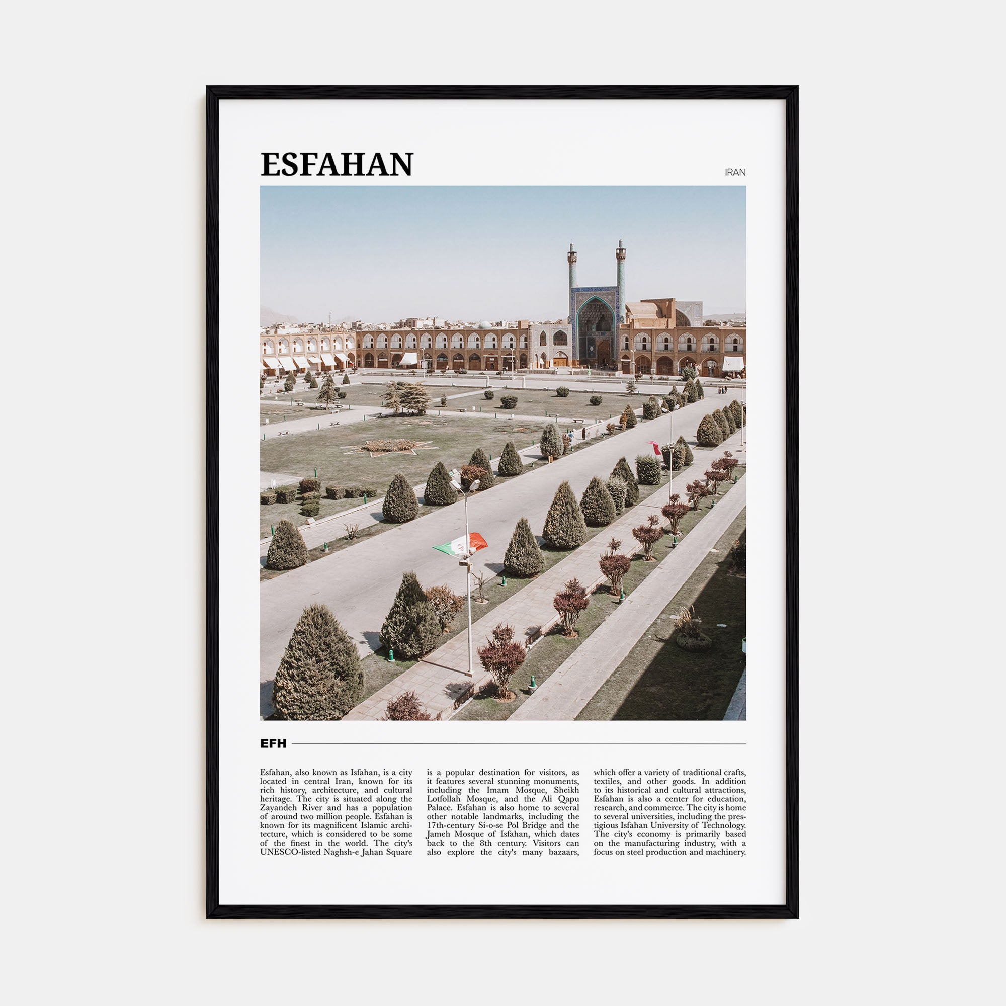 Esfahan Travel Color Poster
