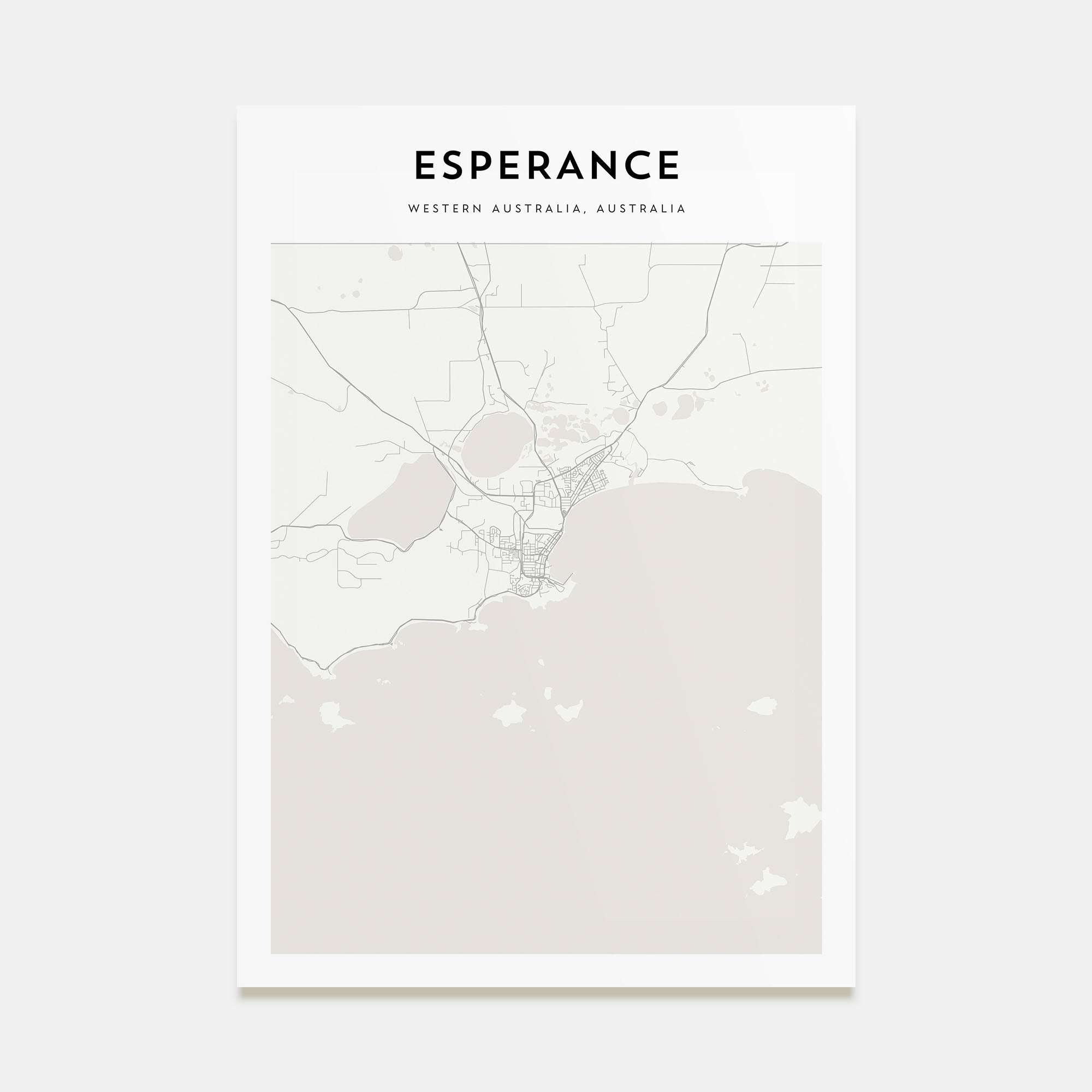 Esperance Map Portrait Poster