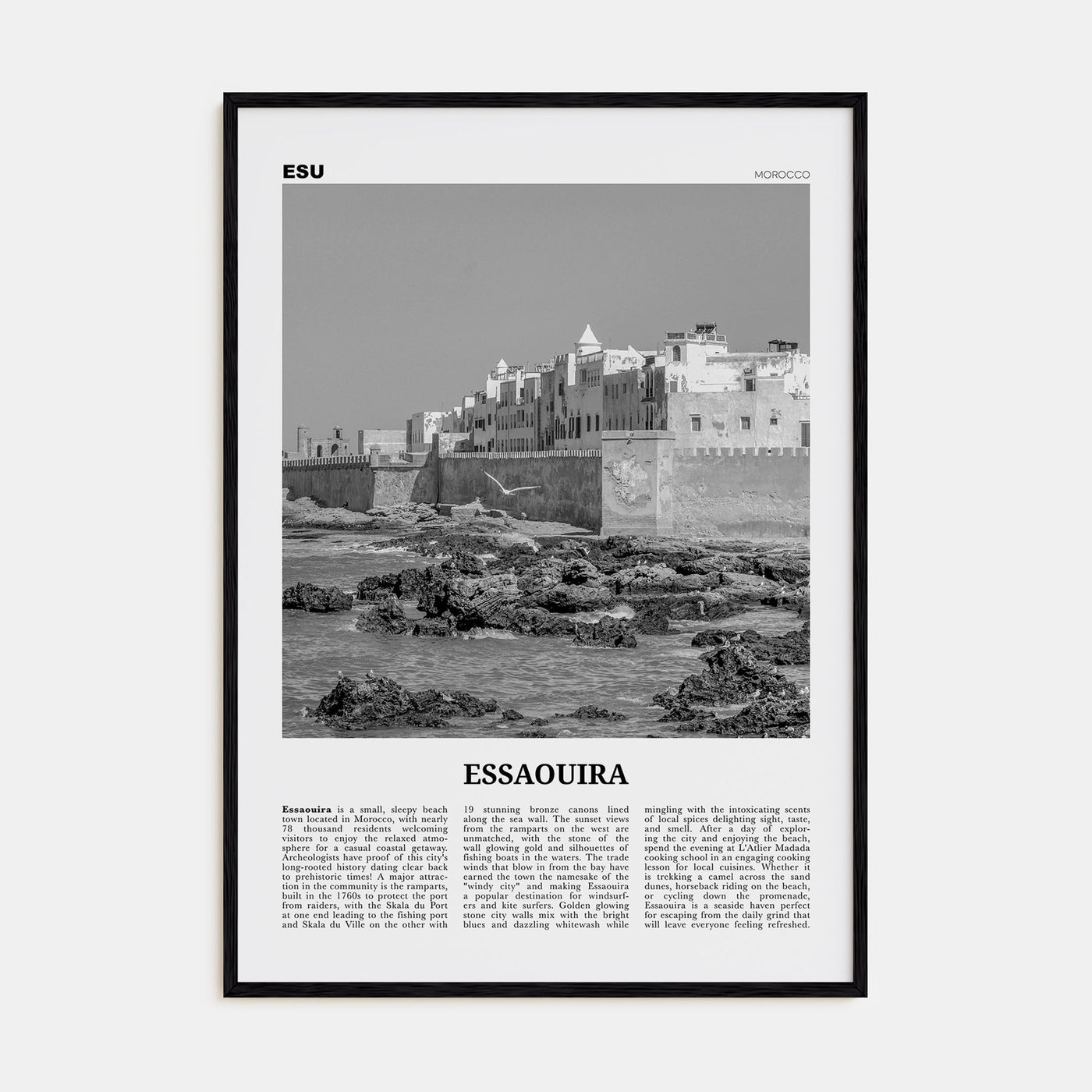 Essaouira Travel B&W Poster