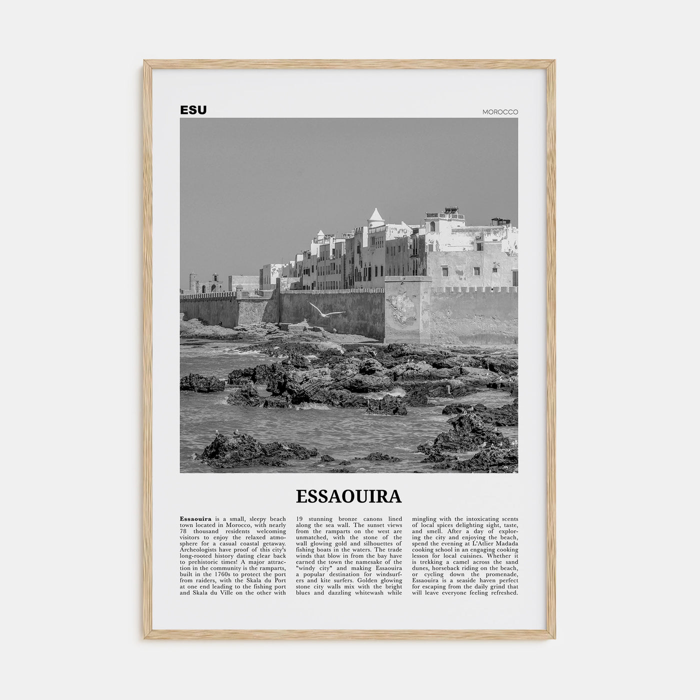 Essaouira Travel B&W Poster