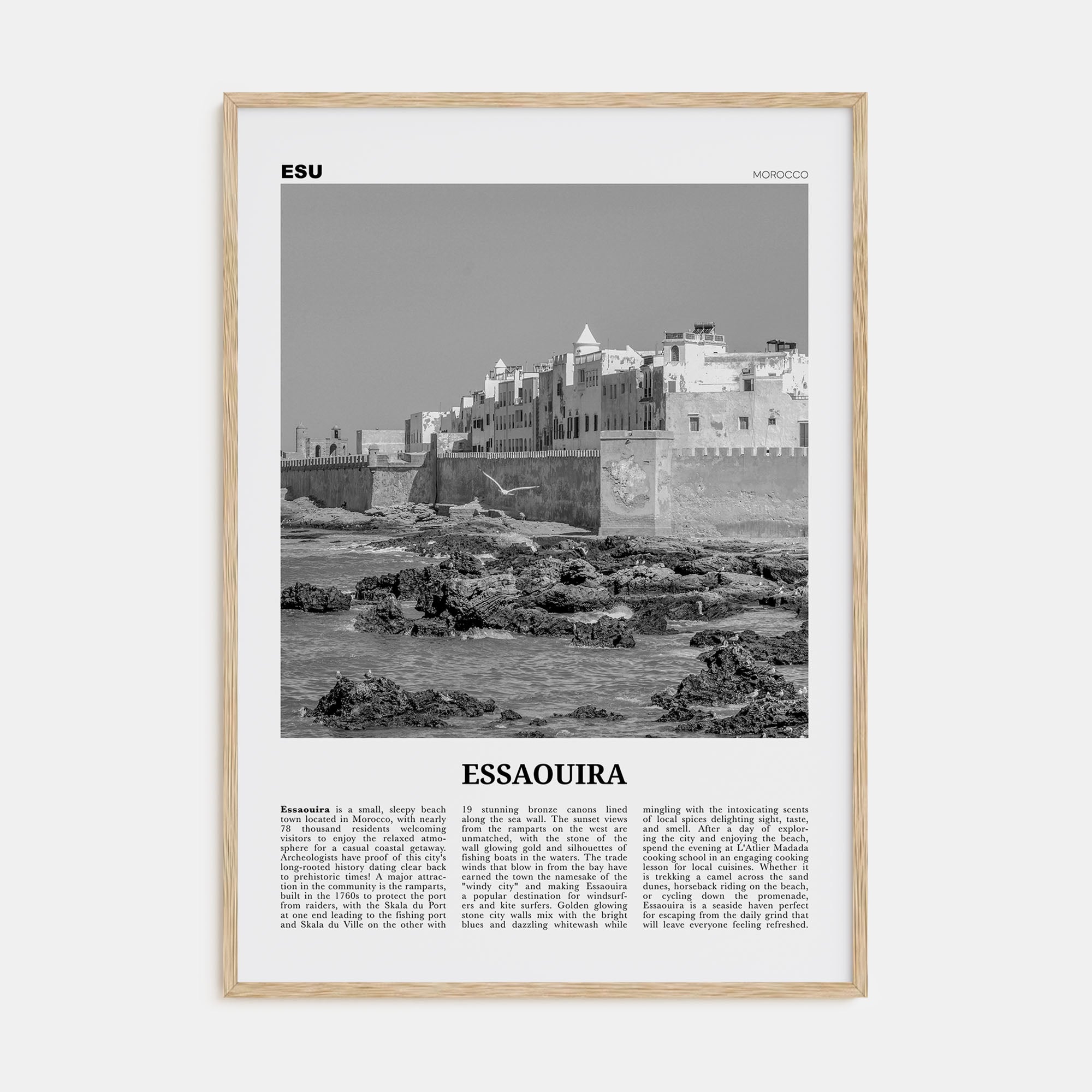 Essaouira Travel B&W Poster