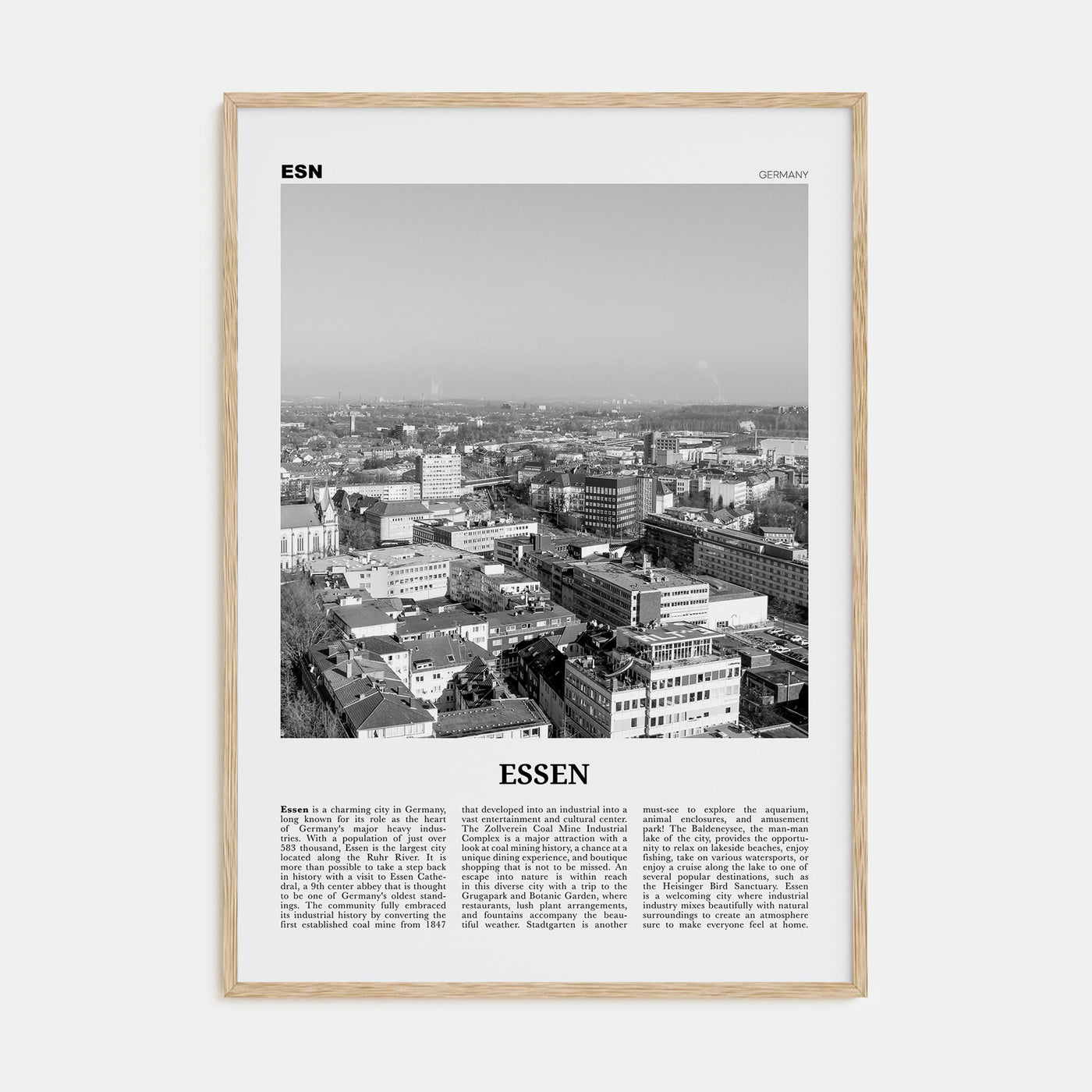 Essen Travel B&W Poster