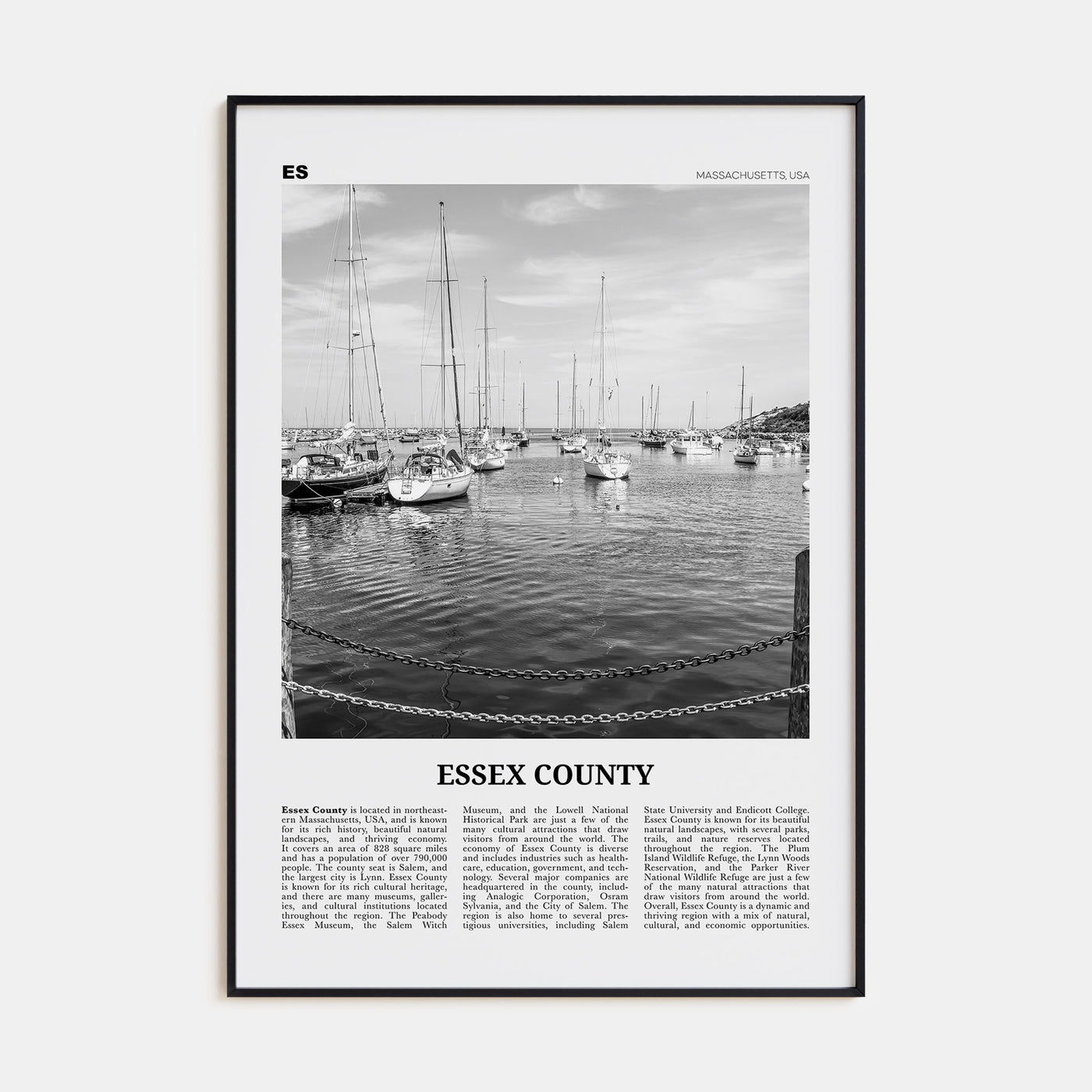 Essex County Travel B&W Poster