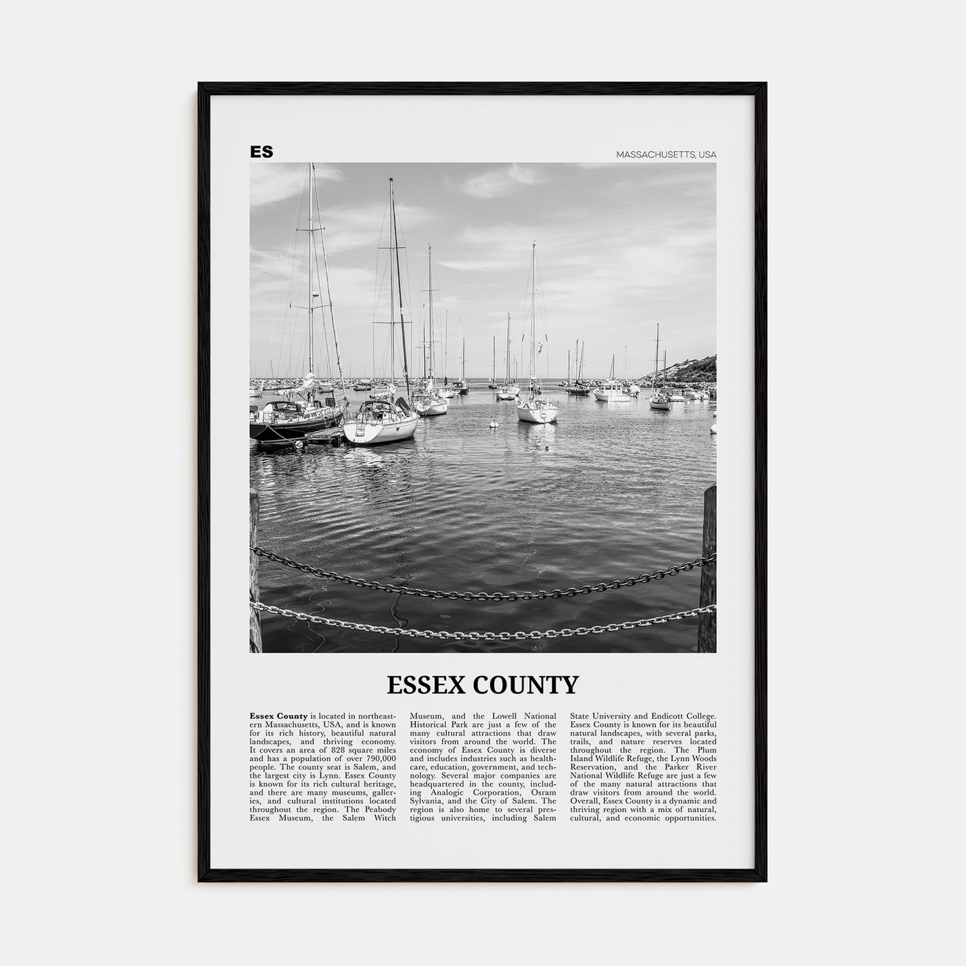 Essex County Travel B&W Poster