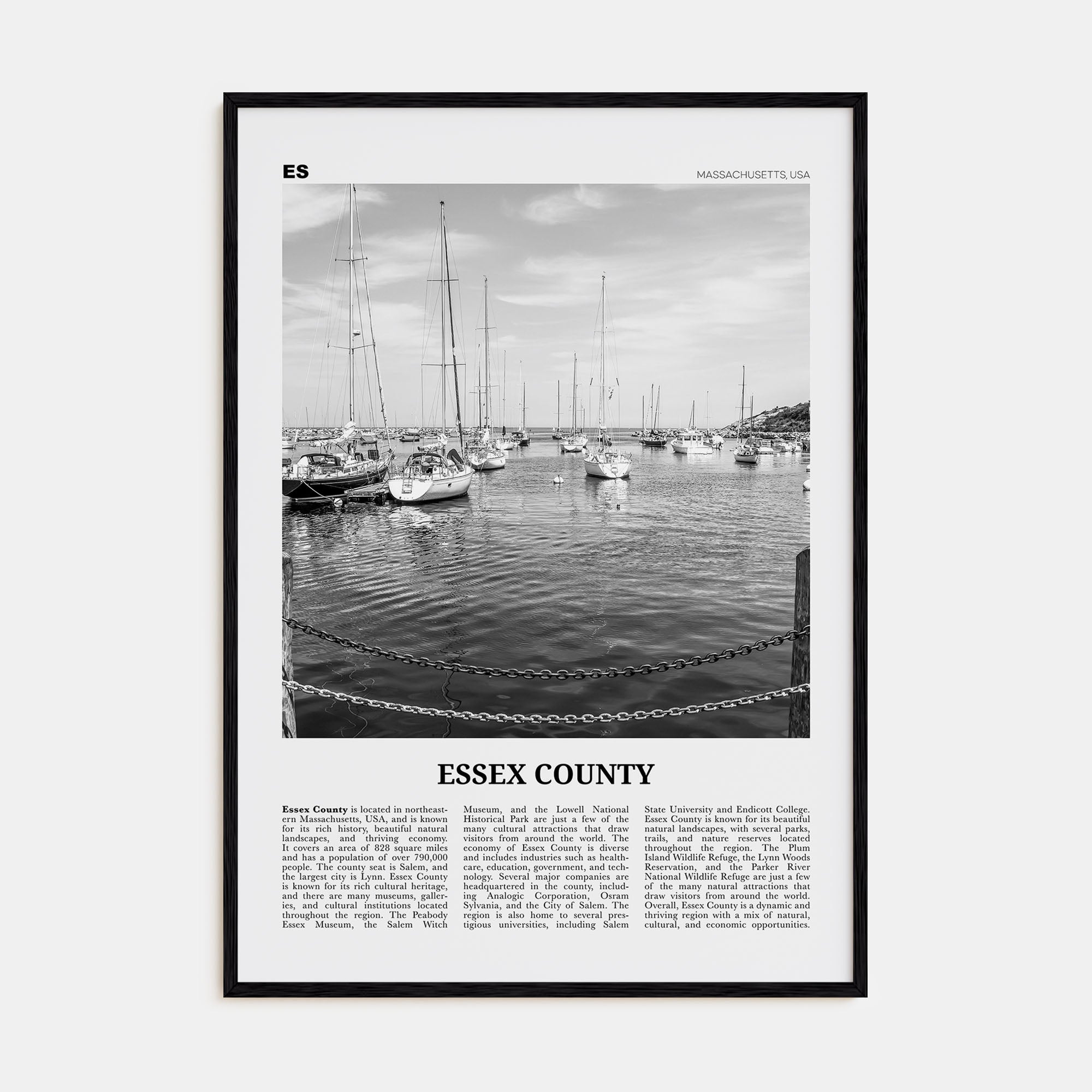 Essex County Travel B&W Poster