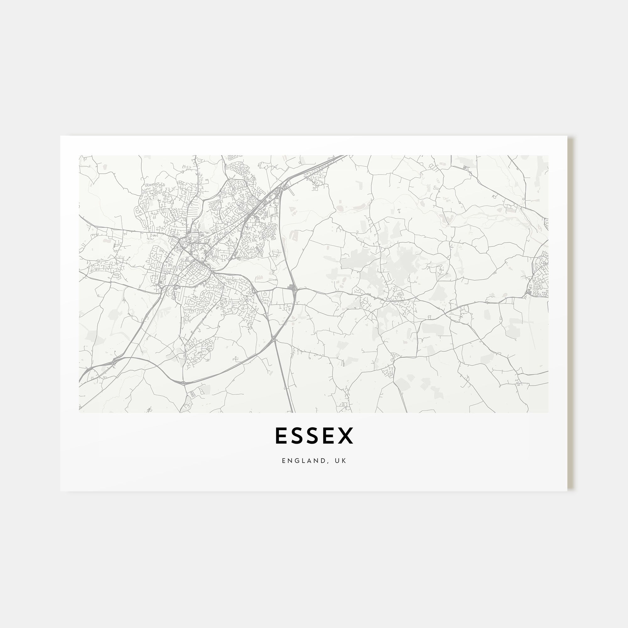 Essex Map Landscape Poster
