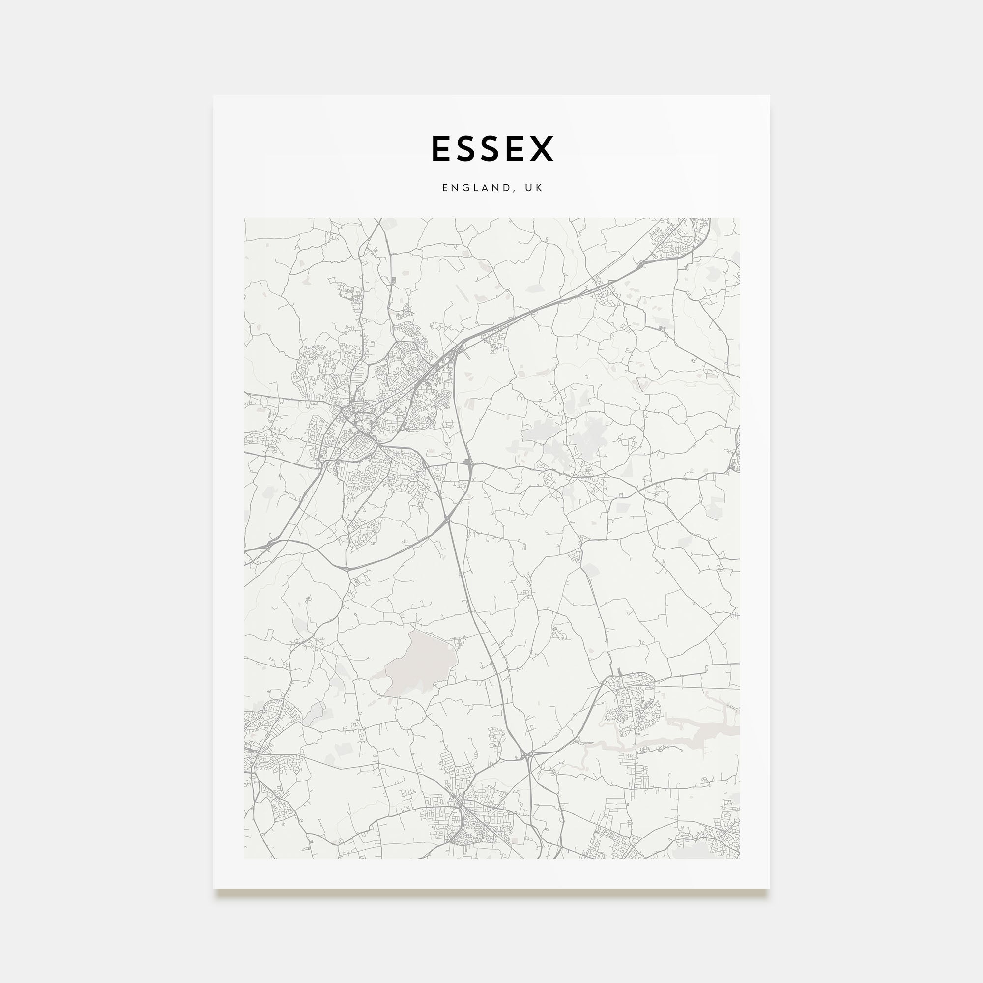 Essex Map Portrait Poster
