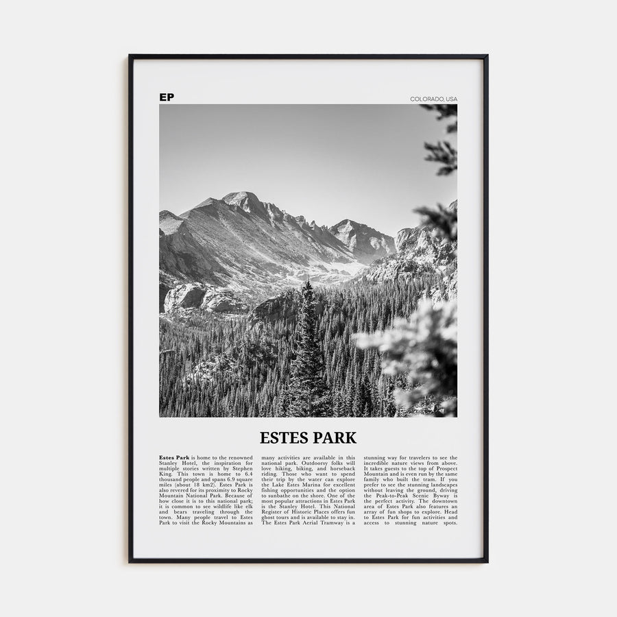 Estes Park Travel B&W Poster