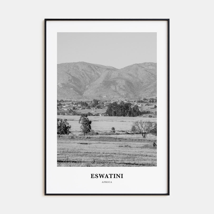 Eswatini Portrait B&W Poster