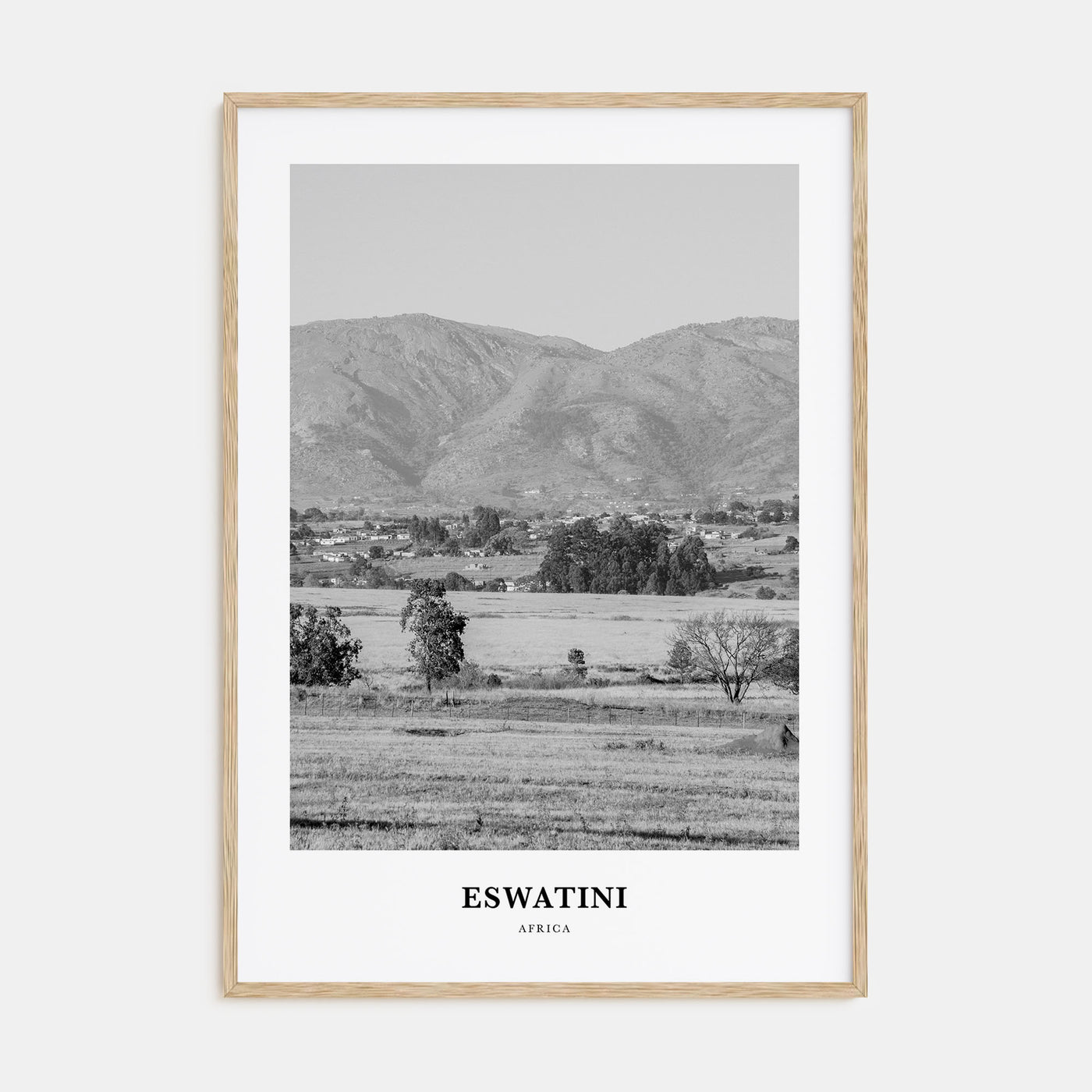 Eswatini Portrait B&W Poster