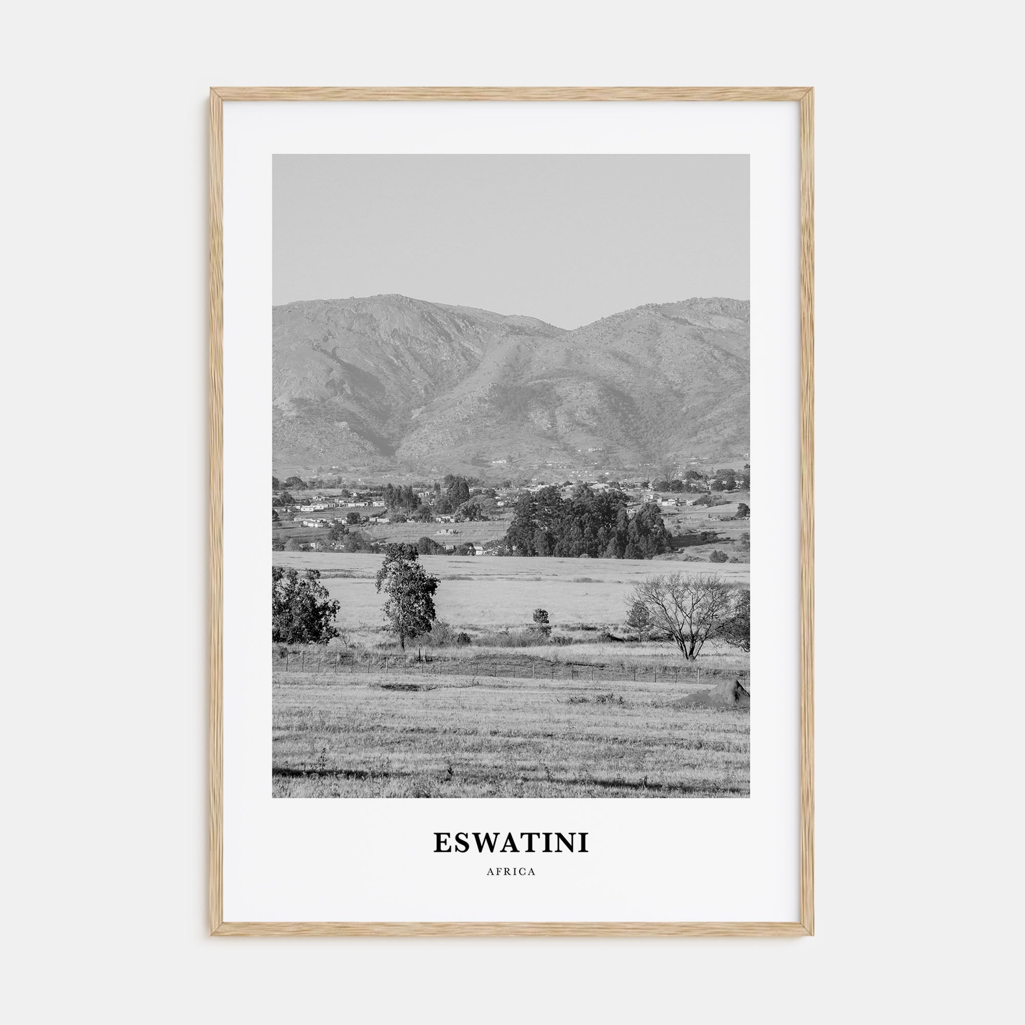 Eswatini Portrait B&W Poster