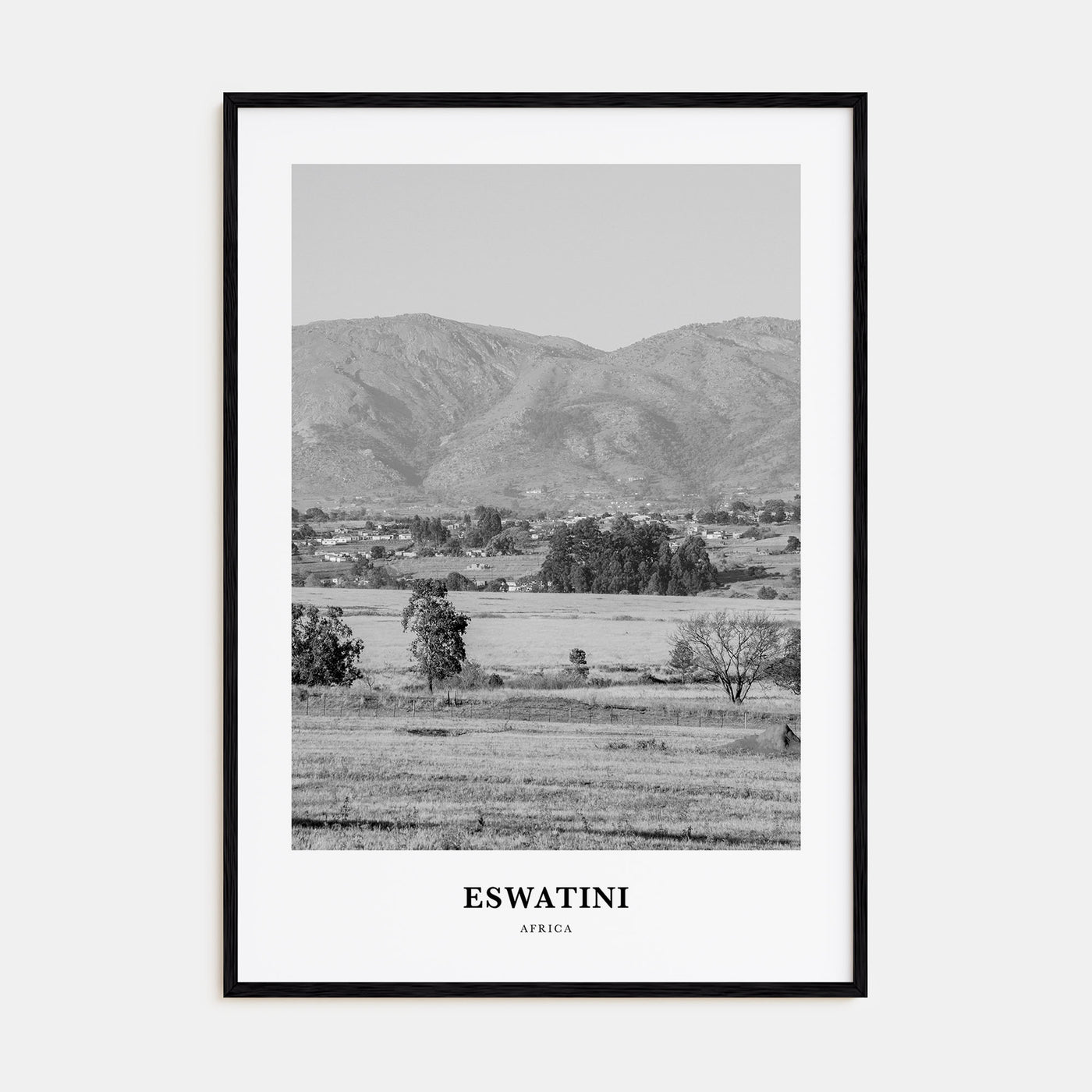 Eswatini Portrait B&W Poster