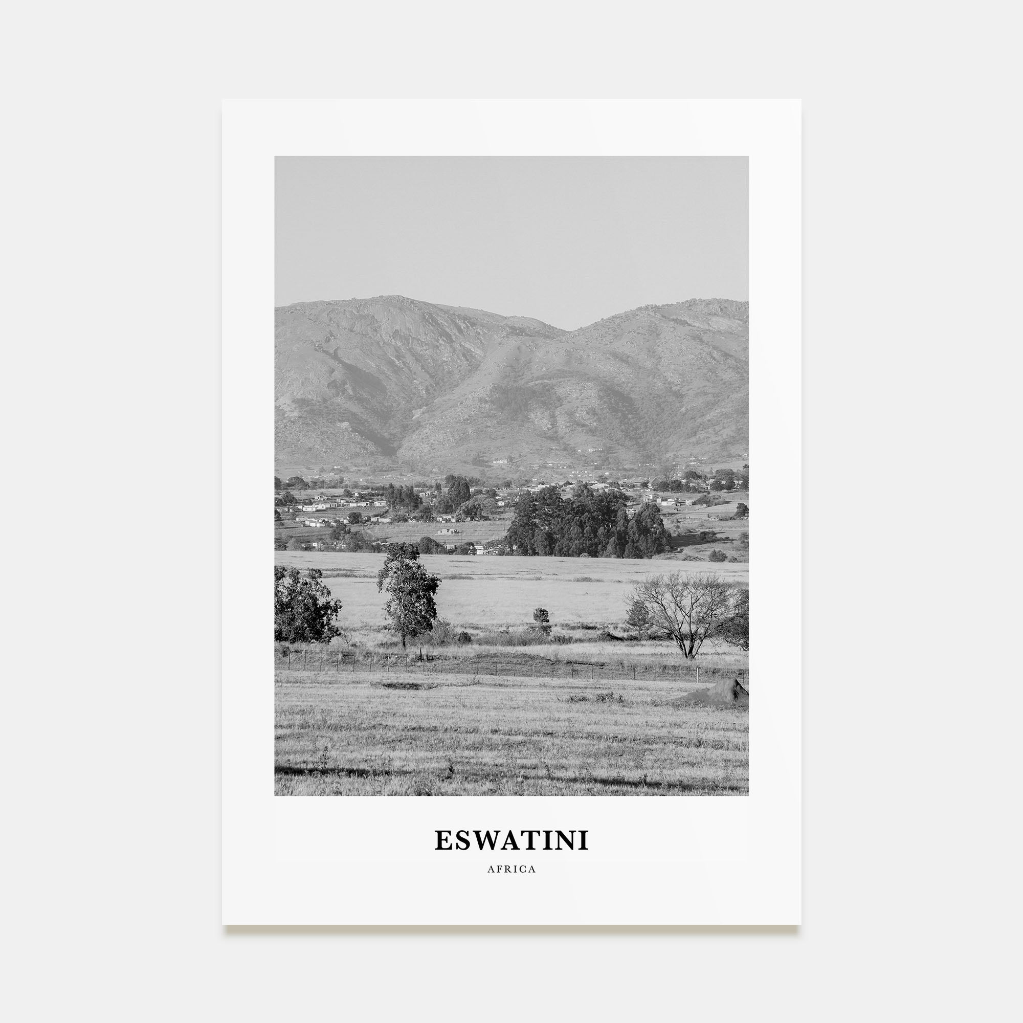 Eswatini Portrait B&W Poster