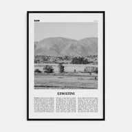 Eswatini Travel B&W Poster