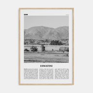 Eswatini Travel B&W Poster