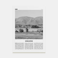 Eswatini Travel B&W Poster
