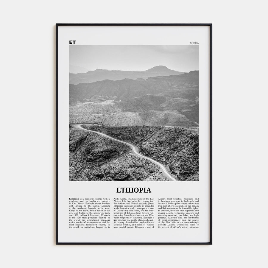 Ethiopia Travel B&W No 1 Poster
