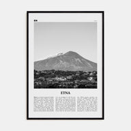 Etna Travel B&W Poster