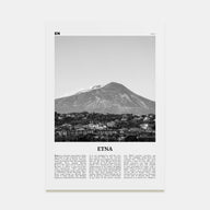 Etna Travel B&W Poster