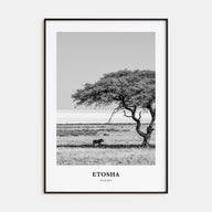 Etosha National Park Portrait B&W Poster